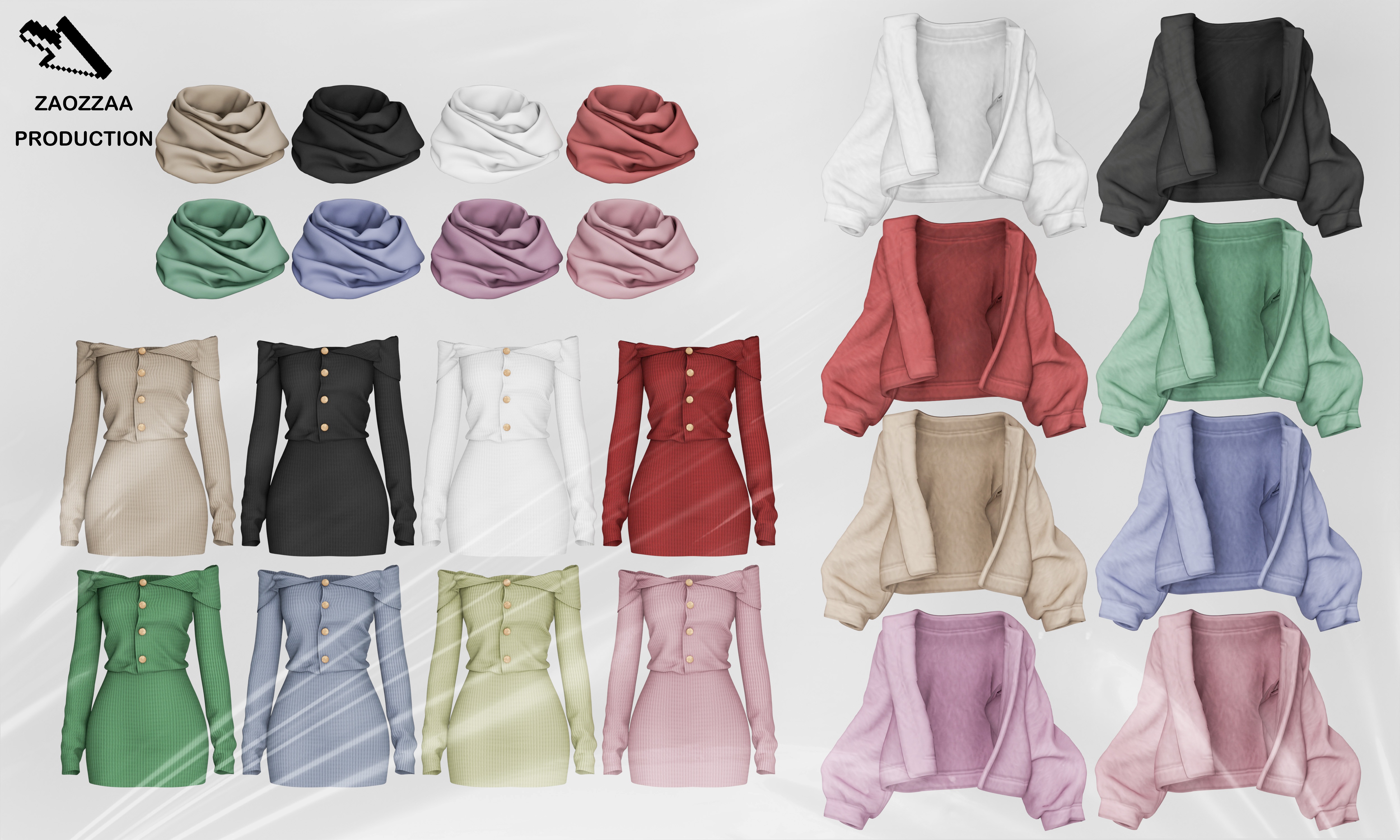 Scarf+Dress+Coat для Симс 4. Скачать мод