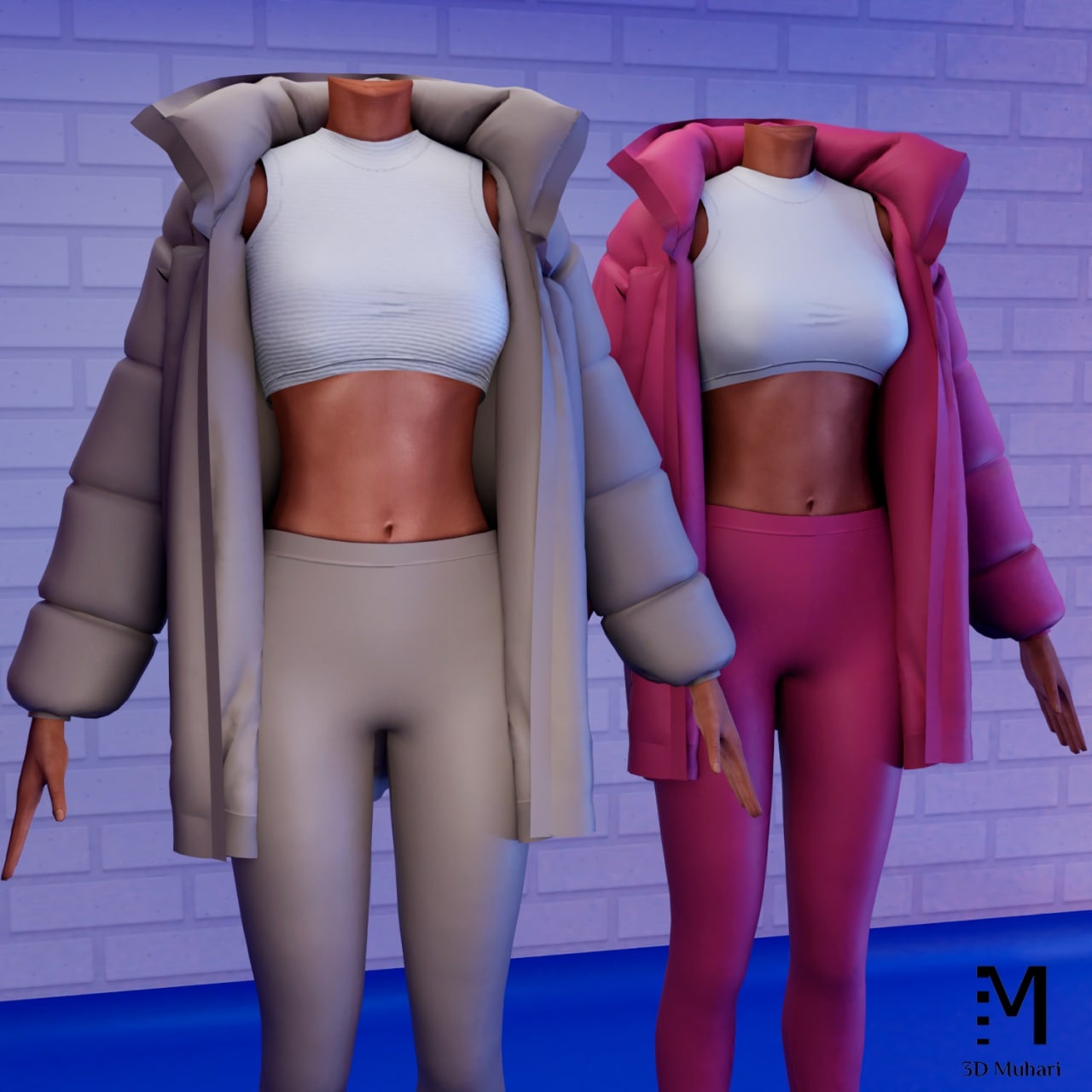 Сет куртка+топ+штаны 3D Muhari - Gisele Set для Симс 4. Скачать мод