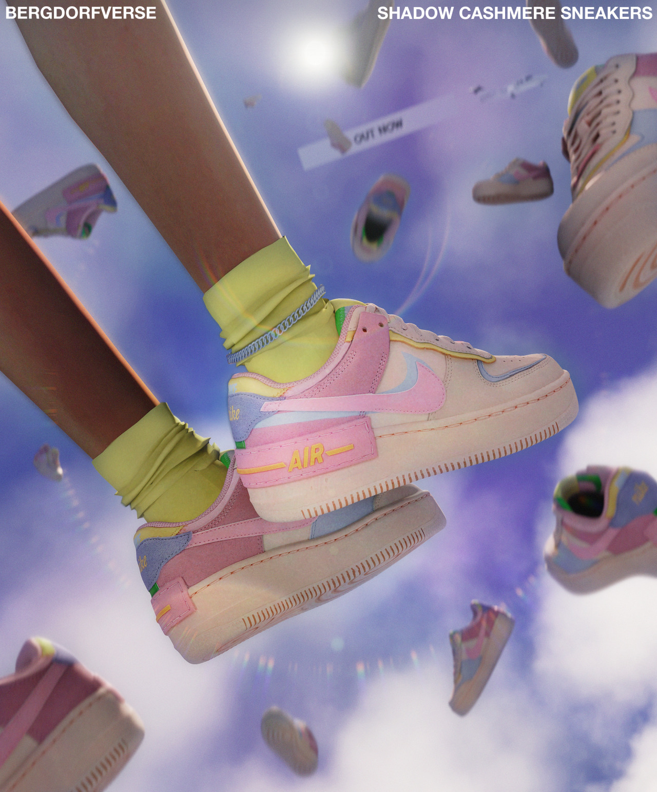 🩷Shadow Cashmere Sneakers - Кеды Nike для Симс 4. Скачать мод