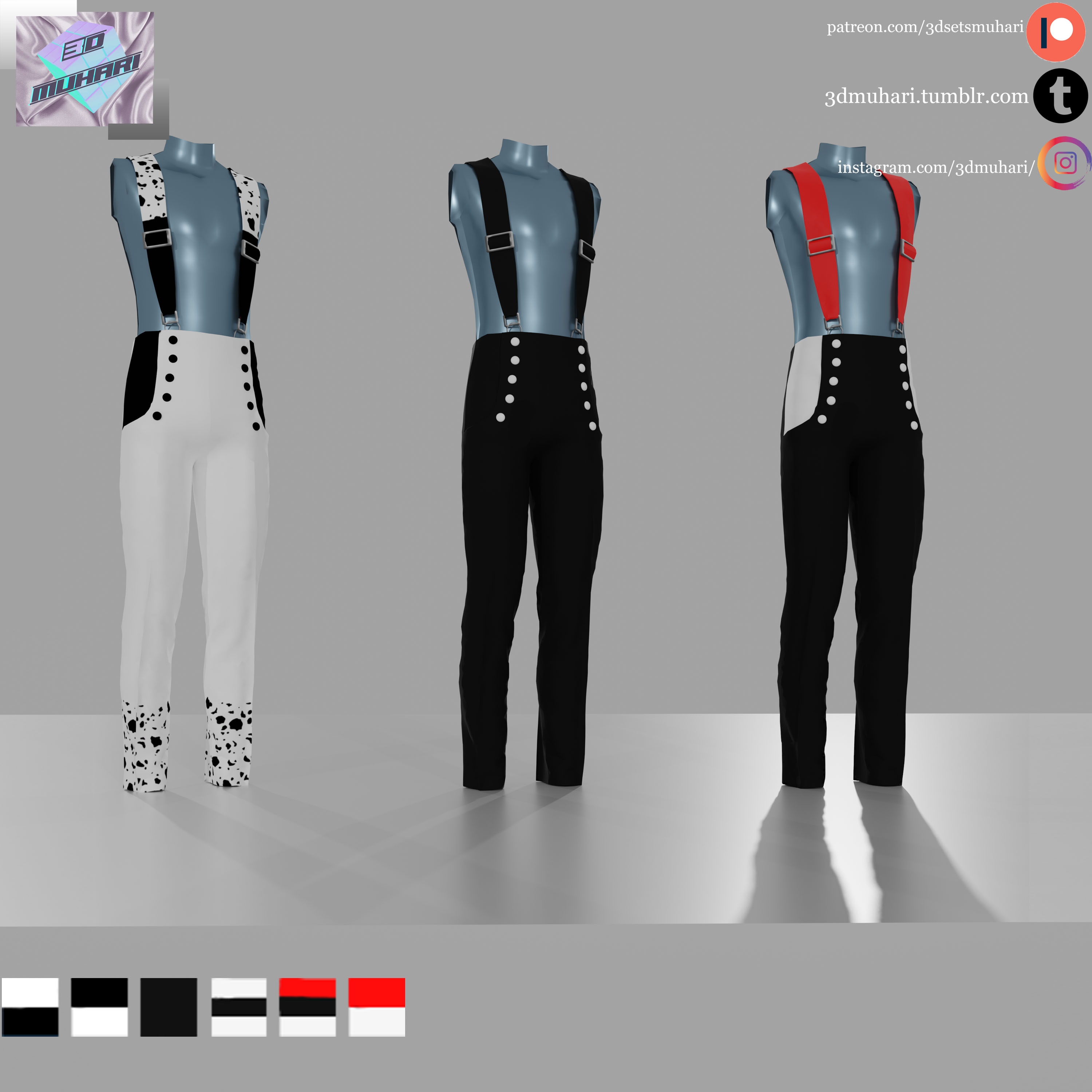 Штаны мужские с ремнями Cruella Boy для Симс 4. Скачать мод