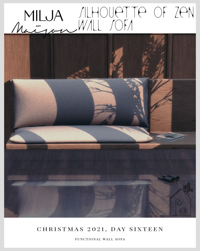 Silhouette of Zen Wall Sofa для Симс 4. Скачать мод