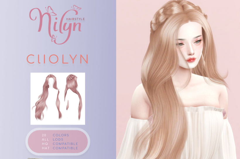 Simythology CLIOLYN HAIR для Симс 4. Скачать мод