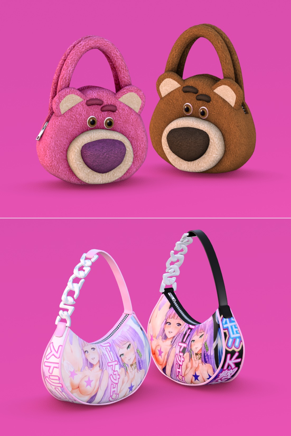 🐻Сумки - Lotso Handbag & Manga Rare Bag для Симс 4. Скачать мод
