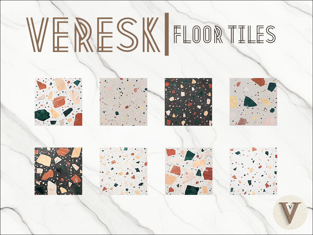 Terrazzo tiles Stone Mosaic для Симс 4. Скачать мод
