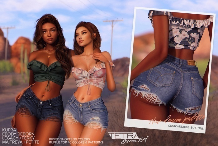 TETRA - Geena ripped shorts  для Симс 4. Скачать мод