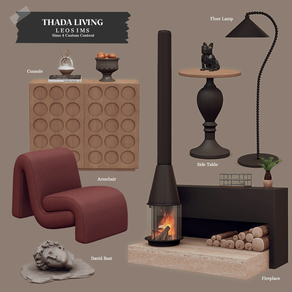 Thada Living - Гостиная  для Симс 4. Скачать мод