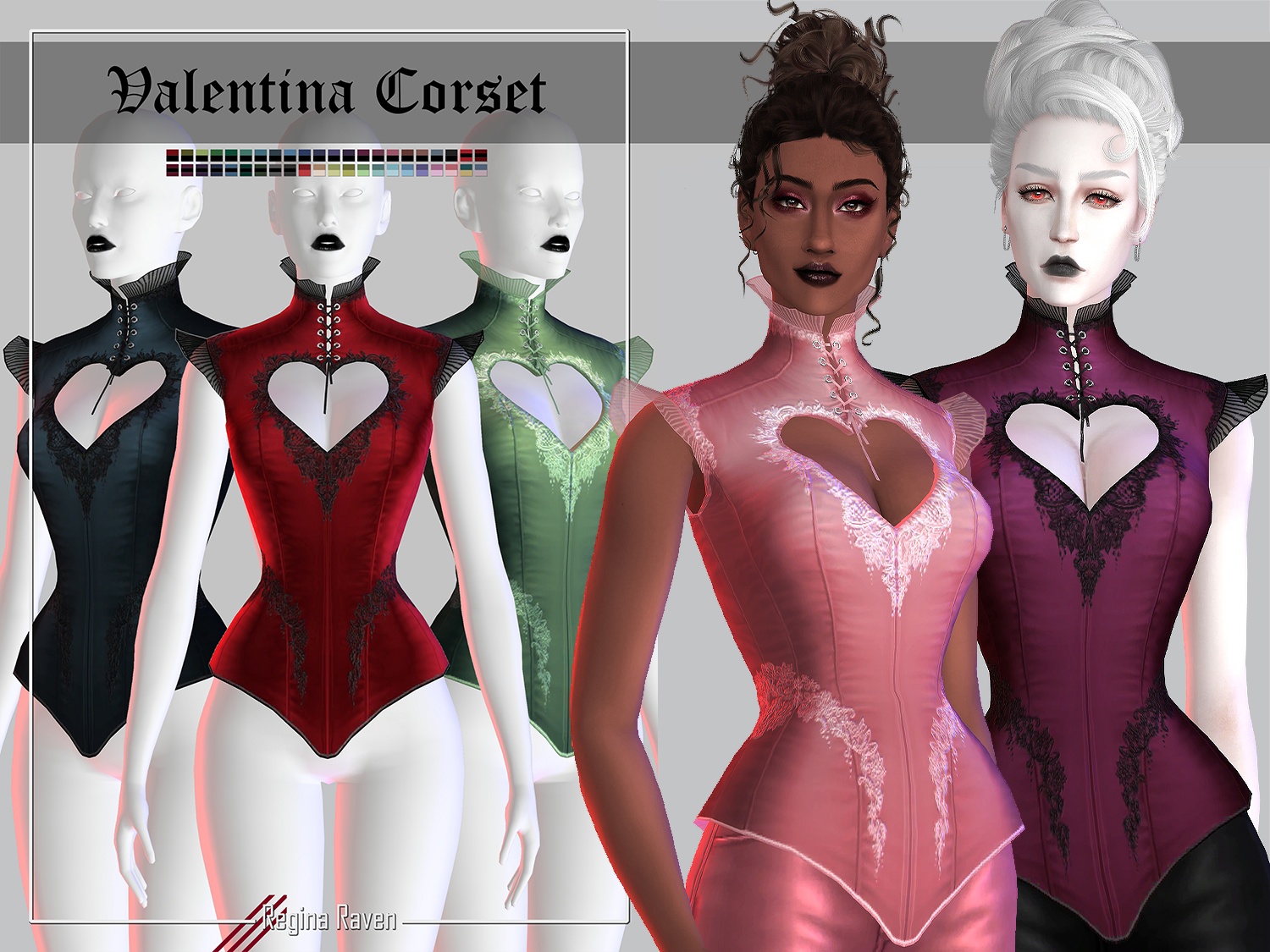 Valentina Corset by Regina Raven для Симс 4. Скачать мод