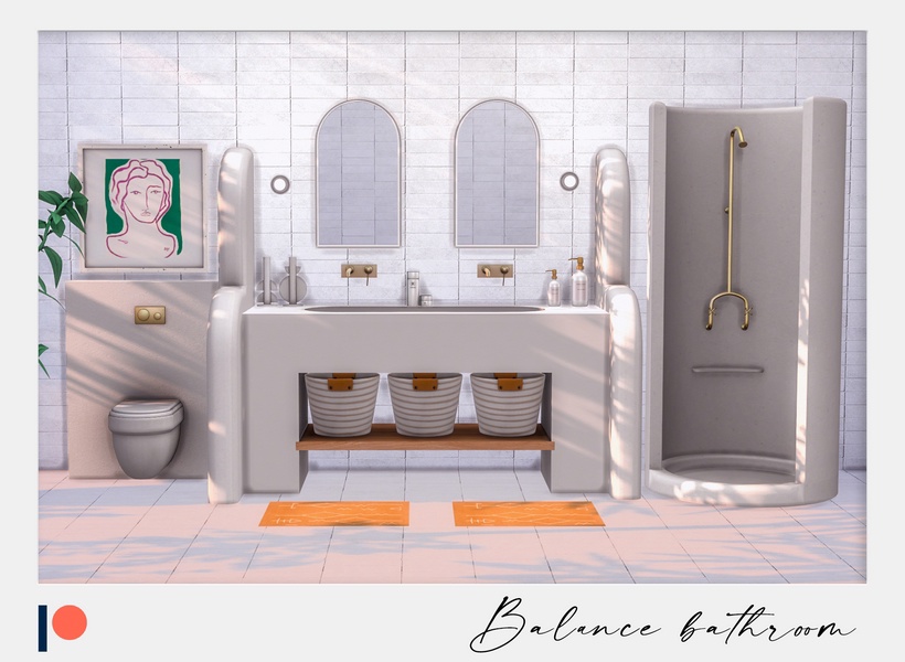 Ванная комната - Balance Bathroom для Симс 4. Скачать мод
