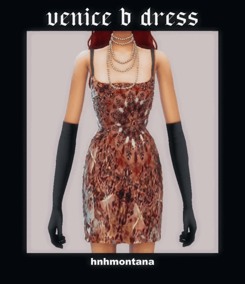 ⊹ ࣪ ˖ VENICE B dress для Симс 4. Скачать мод