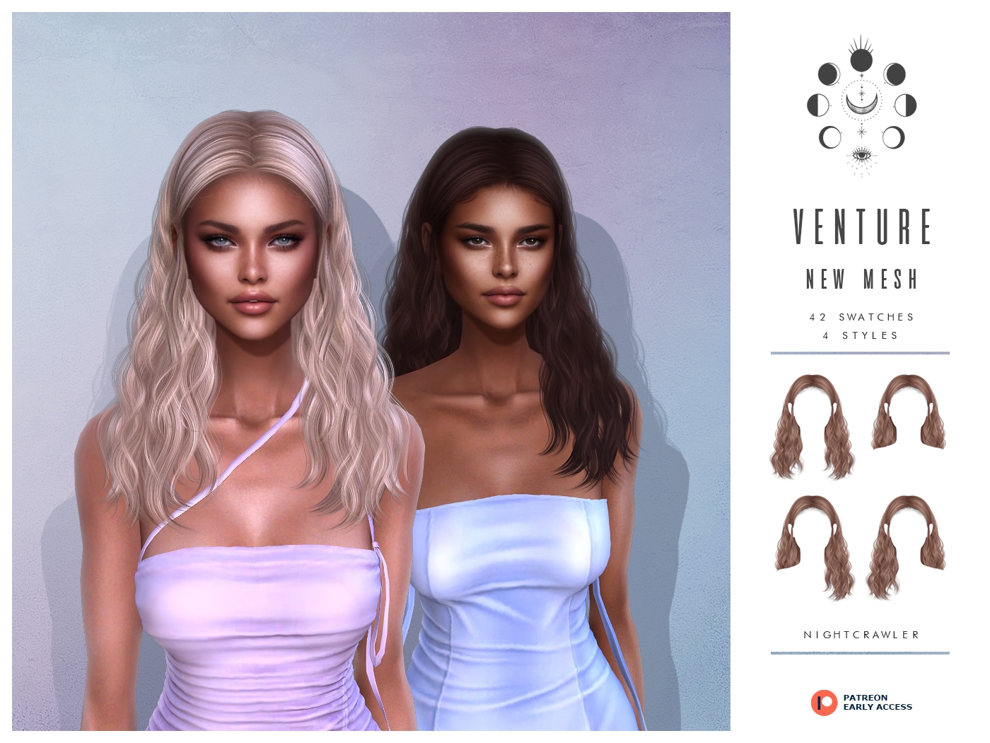 VENTURE HAIR для Симс 4. Скачать мод