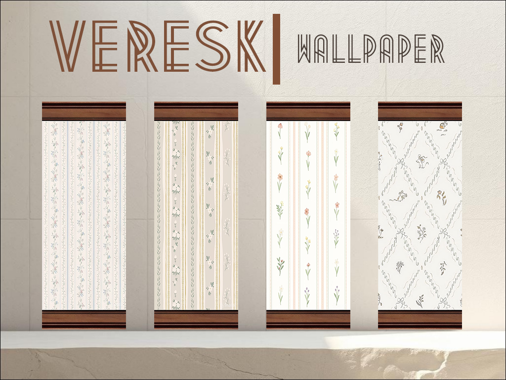[Veresk] Delicate wallpaper with flowers для Симс 4. Скачать мод