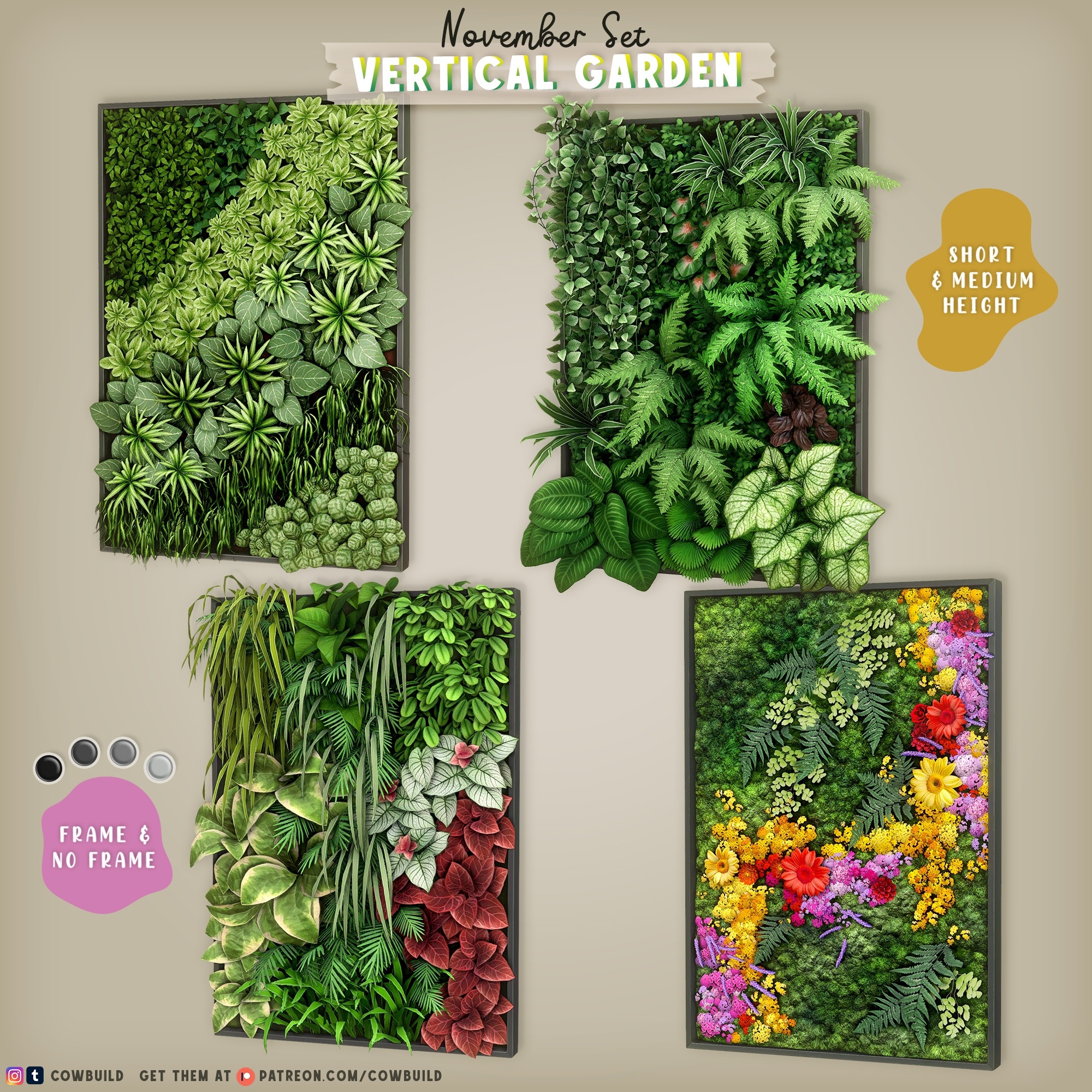 🌿Vertical Garden для Симс 4. Скачать мод