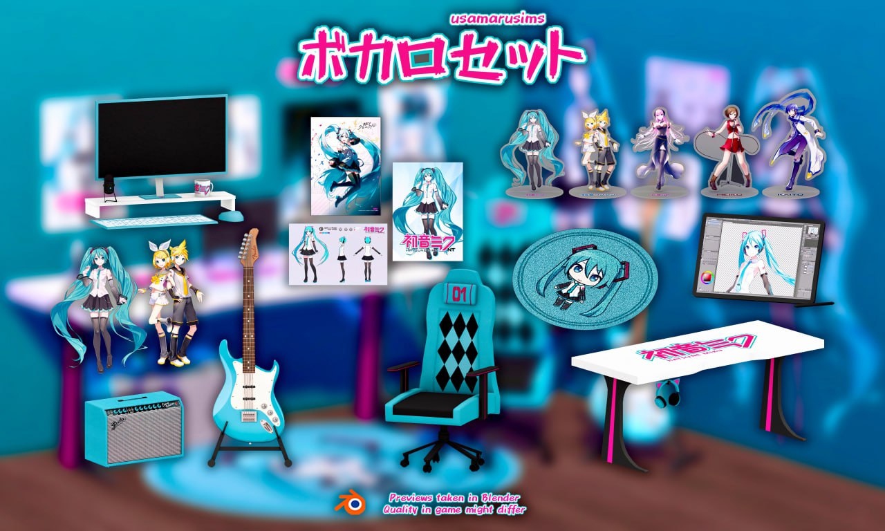 Vocaloid Set для Симс 4. Скачать мод