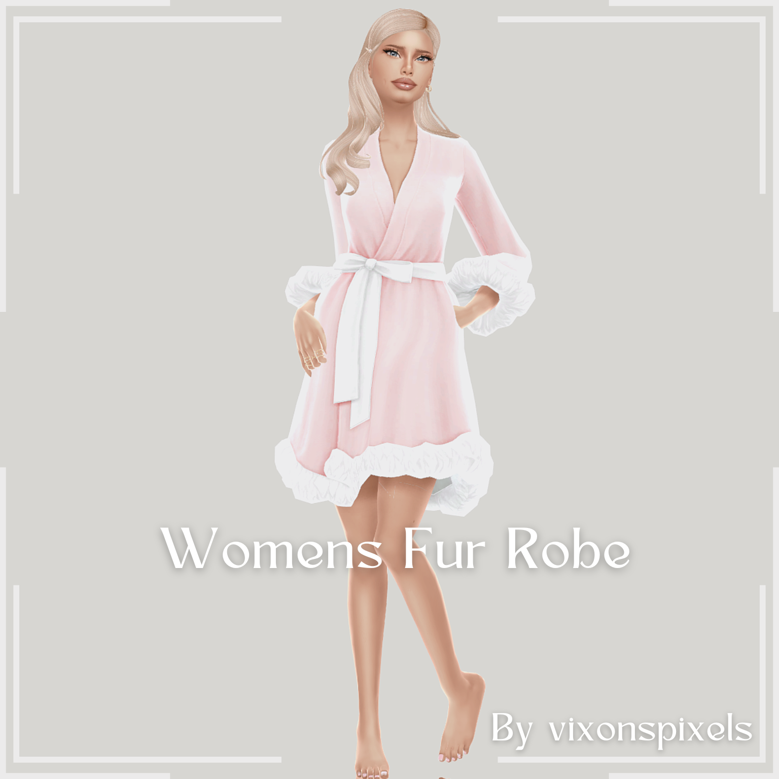 Womens Fur Robe для Симс 4. Скачать мод