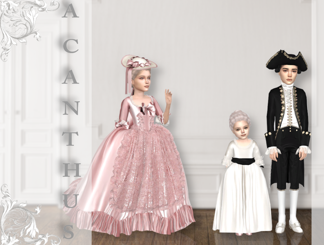 XVIII Century Children and Toddler Set для Симс 4. Скачать мод