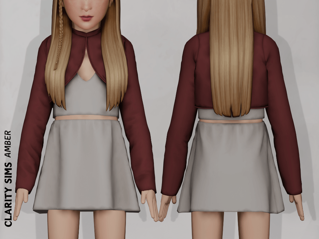 Amber - Outfit Child для Симс 4. Скачать мод