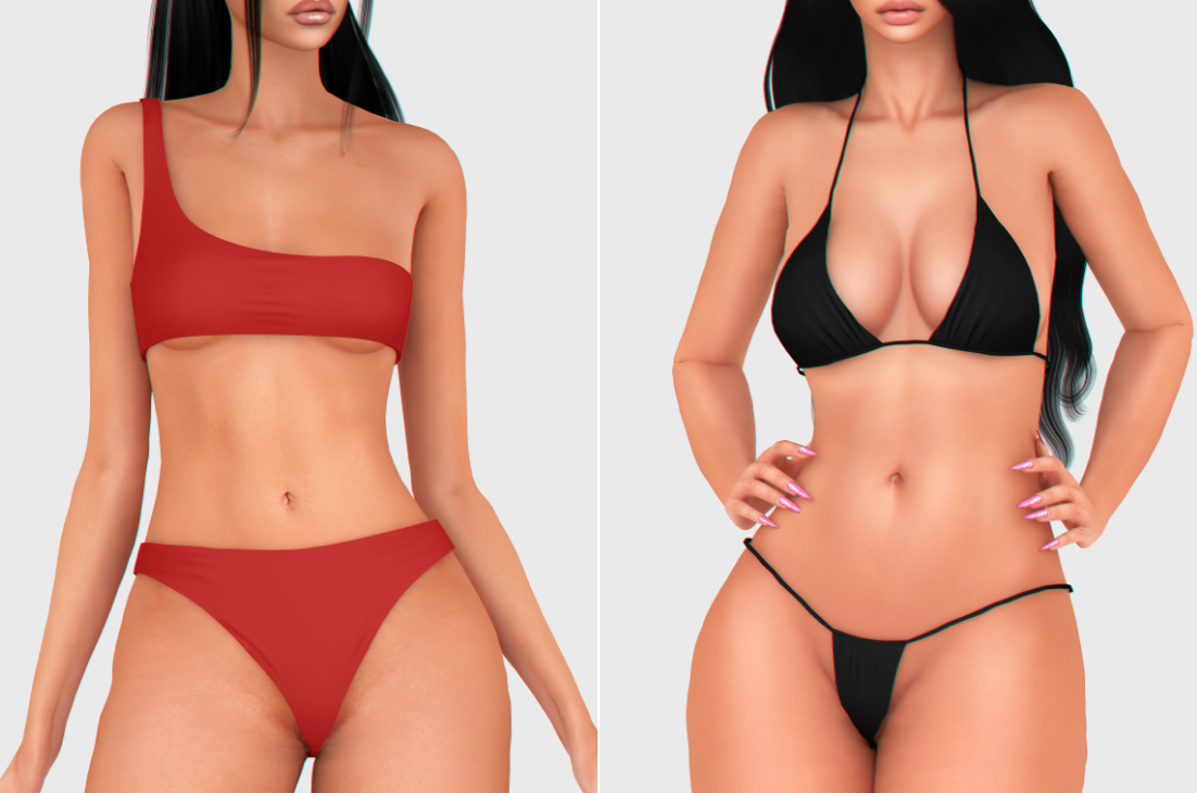 👙Amena Bikini & Syl Bikini для Симс 4. Скачать мод