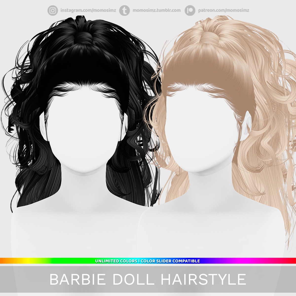 Barbie Doll Hairstyle by momo для Симс 4. Скачать мод