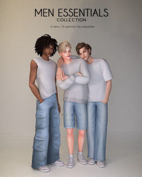Базовая коллекция для симов "Men Essentials Collection" для Симс 4 для Симс 4. Скачать мод