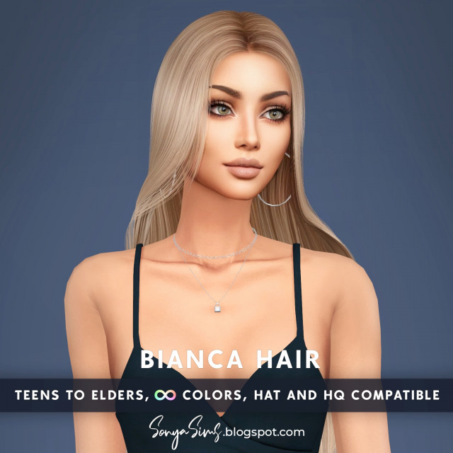 Bianca Hair для Симс 4. Скачать мод