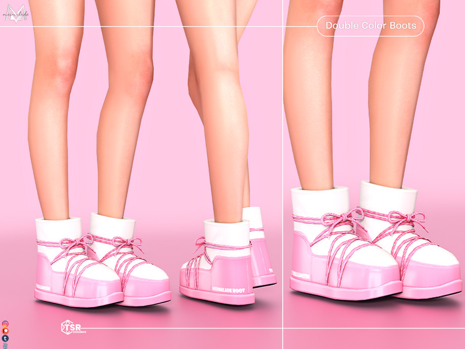 Ботинки - Double Color Boots для Симс 4. Скачать мод