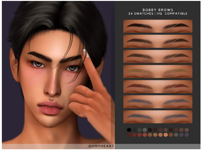 Брови bobby brows от ohmyheart для Симс 4. Скачать мод