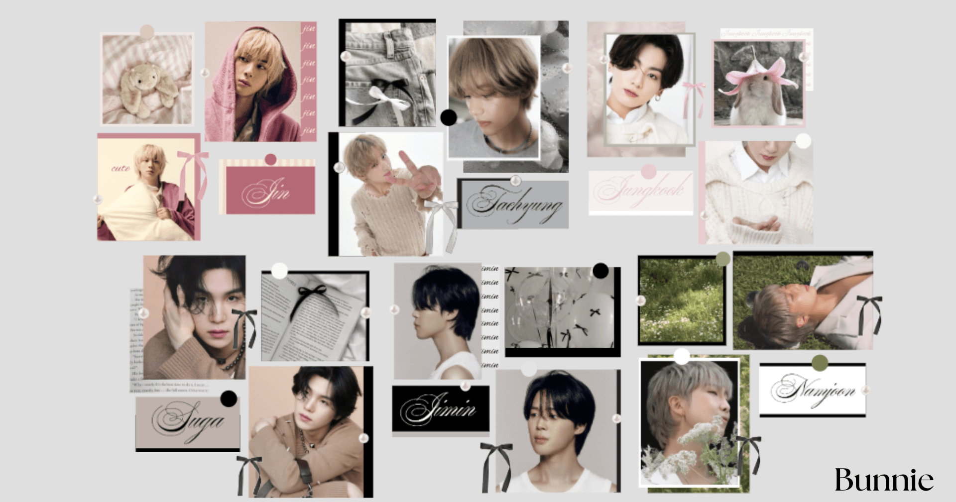 Bunnie - Bts Collage Posters  для Симс 4. Скачать мод