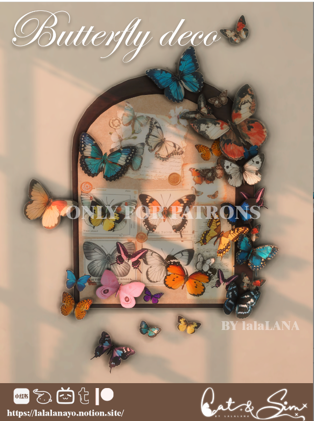 butterfly deco для Симс 4. Скачать мод