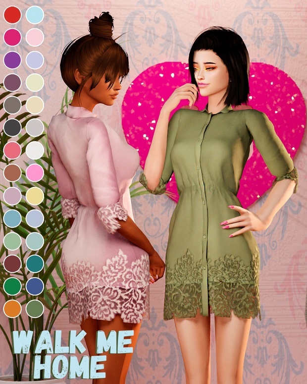 Dress Cotton Shirt  для Симс 4. Скачать мод