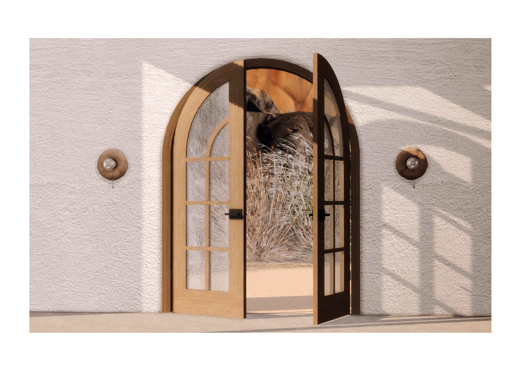 Дверь и настенный светильник - Kintamani Arch Doors & Wall Light для Симс 4. Скачать мод