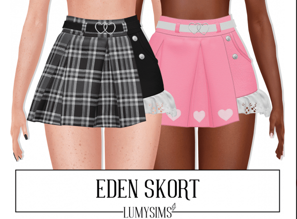eden skort by lumy для Симс 4. Скачать мод