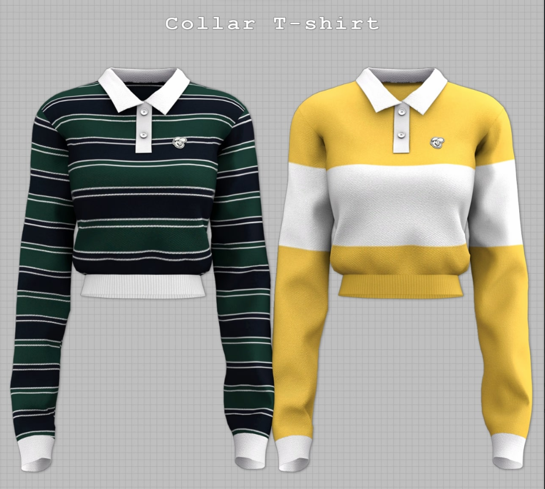 EunoSims - Collar T-Shirt для Симс 4. Скачать мод