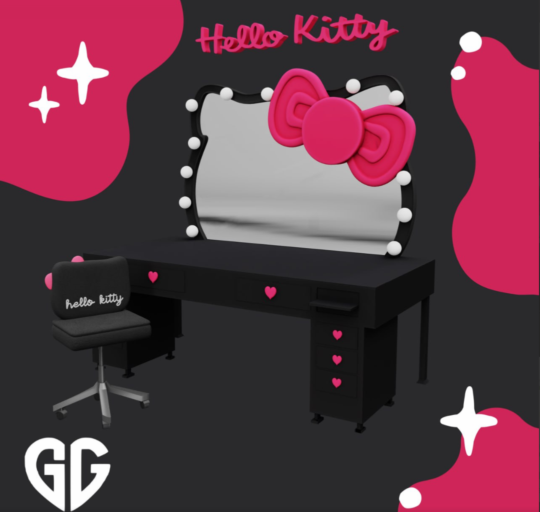 Gawdly Games - Hello Kitty Vanity для Симс 4. Скачать мод