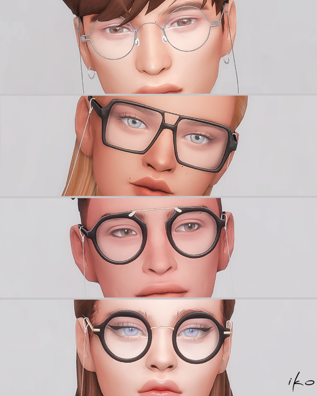 Glasses Set Pack для Симс 4. Скачать мод