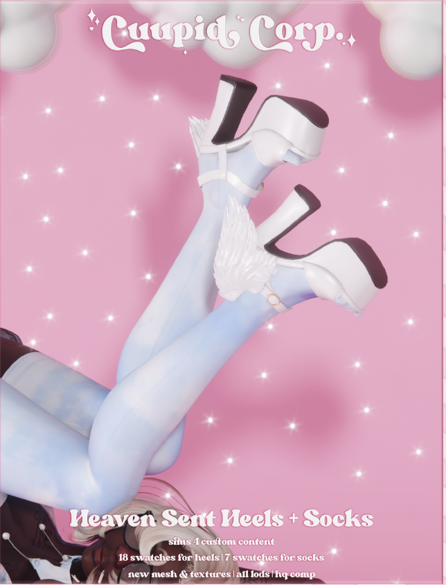 💘Heaven Sent Heels + Socks💘 для Симс 4. Скачать мод