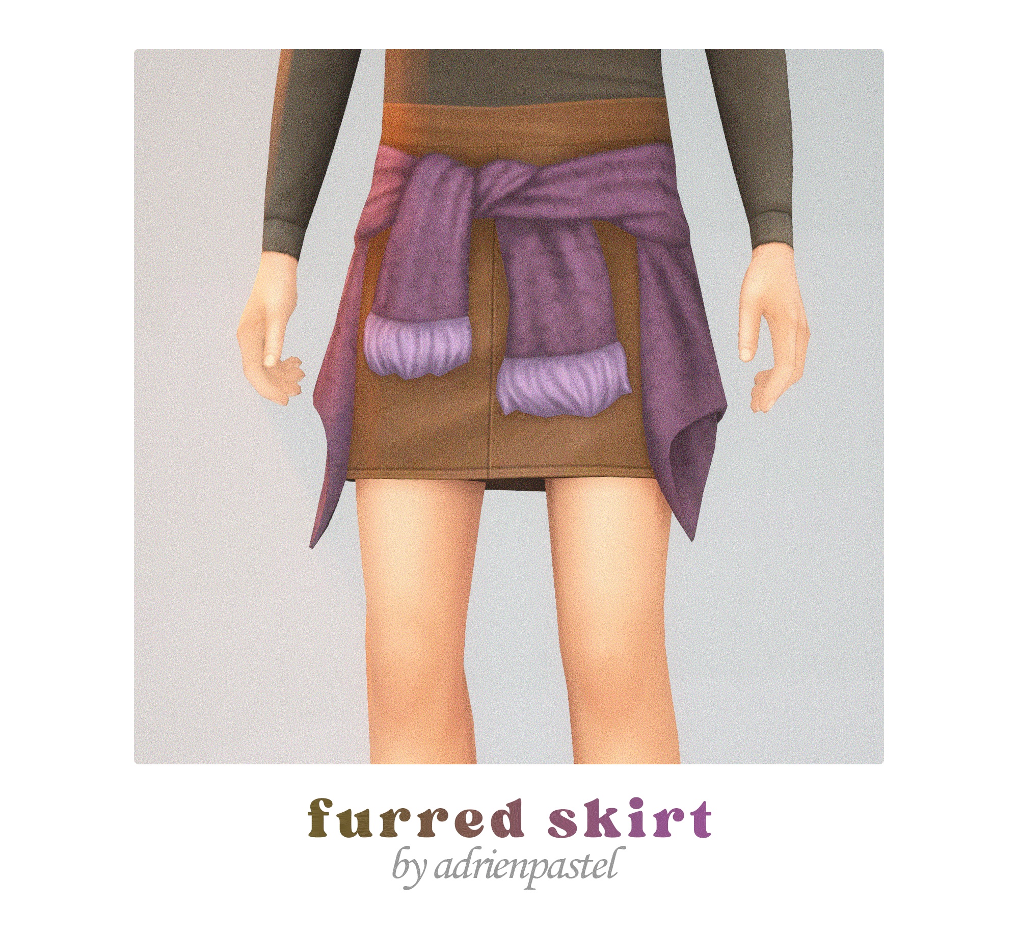 Юбка - Furred Skirt Child для Симс 4. Скачать мод