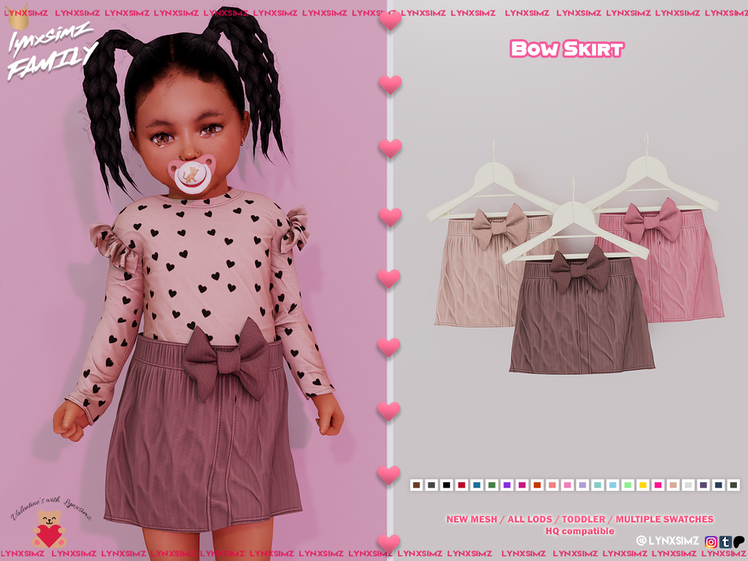 Юбочка - Bow Skirt Тoddler для Симс 4. Скачать мод