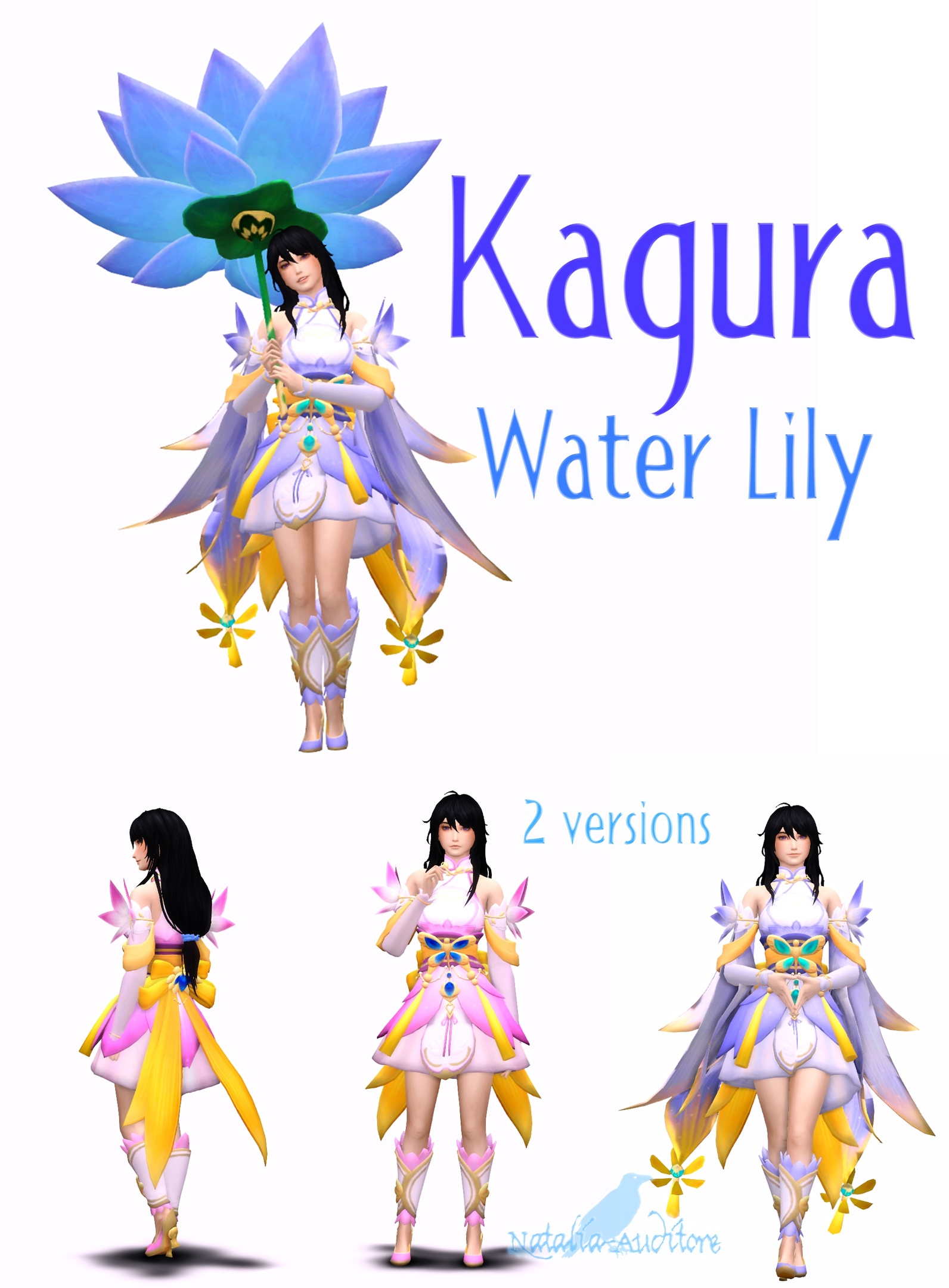 Kagura water lily (костюм) для Симс 4. Скачать мод