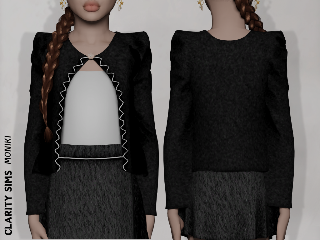 Кардиган - Moniki Shirt Child для Симс 4. Скачать мод
