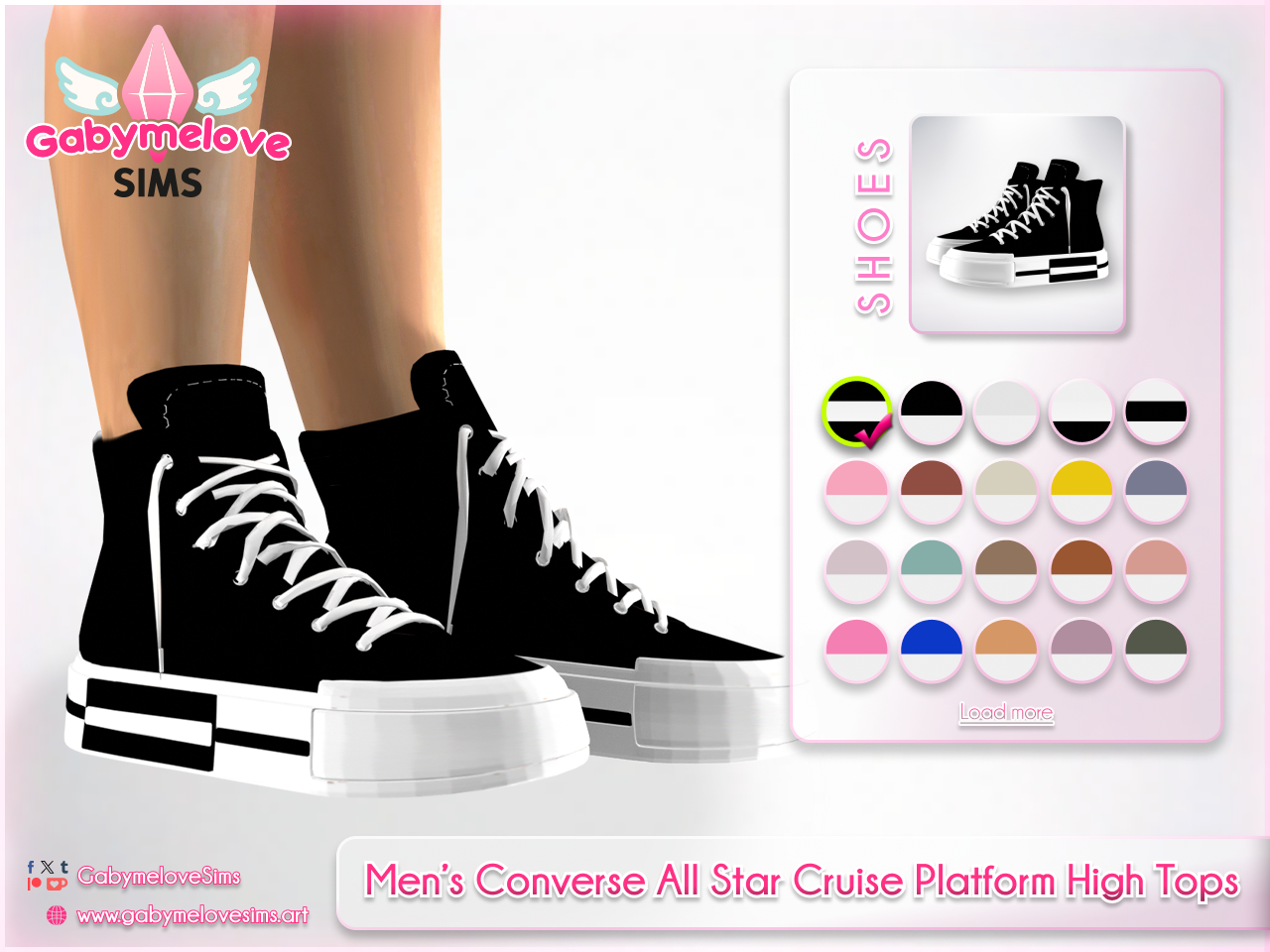 Кеды - Men's All ★ Cruise platform high tops для Симс 4. Скачать мод
