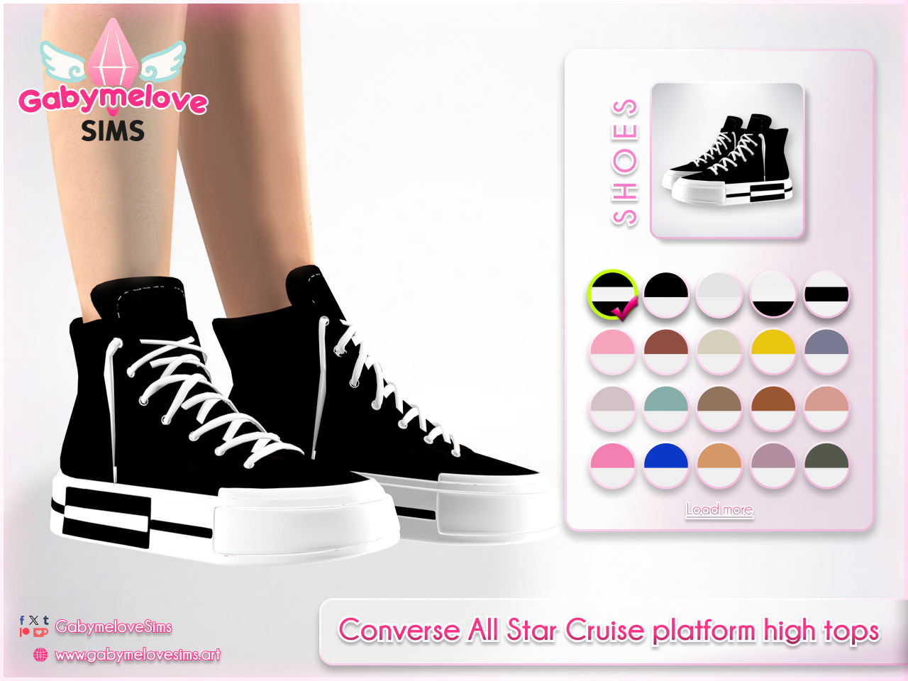 Кеды - Women's  All ★ Cruise platform high tops для Симс 4. Скачать мод