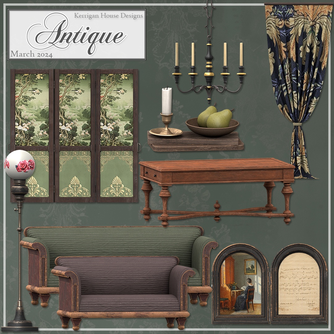 [KHD] Antique Set для Симс 4. Скачать мод