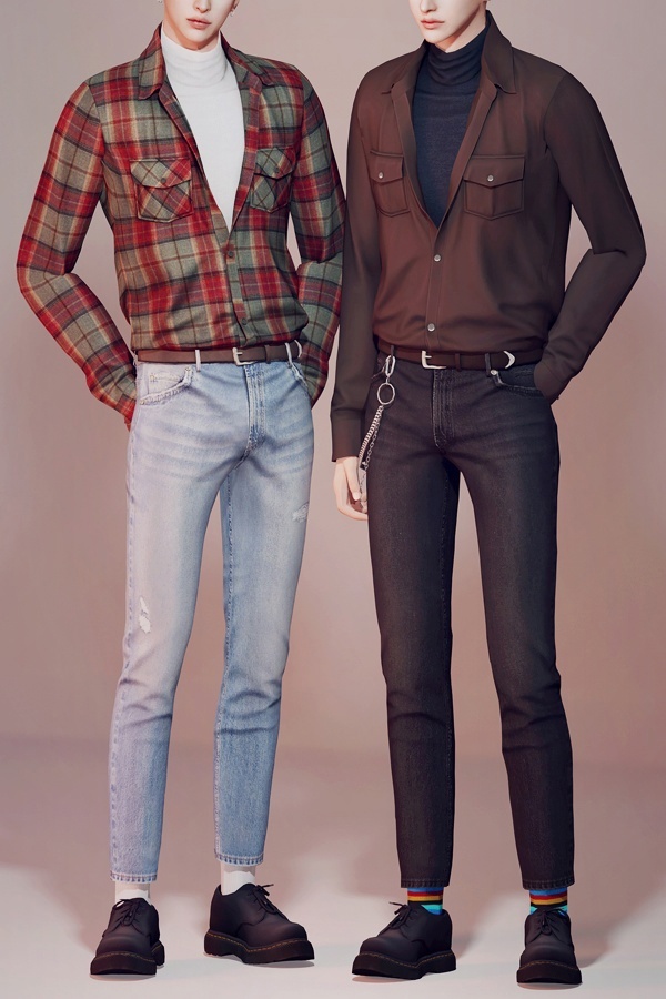 [KK] Collar shirt 09 by KK's creation для Симс 4. Скачать мод