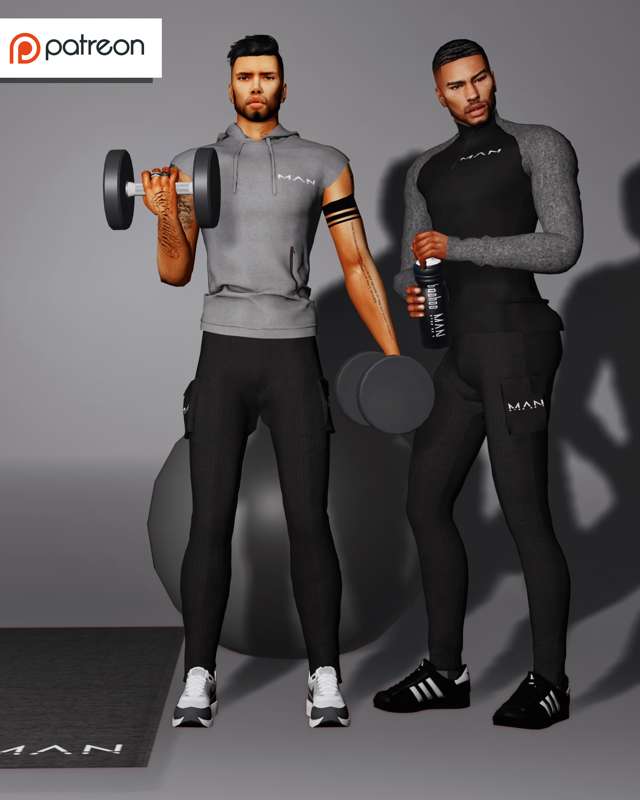 Коллекция CAMUFLAJE - GYM BOOHOO MAN для Симс 4. Скачать мод