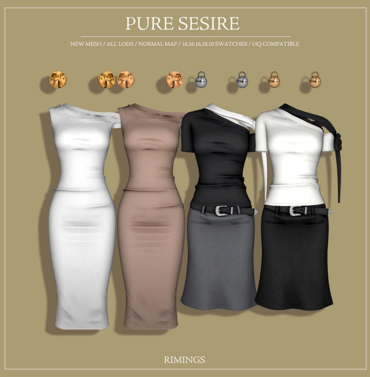 Коллекция женской одежды - Pure Sesire для Симс 4. Скачать мод