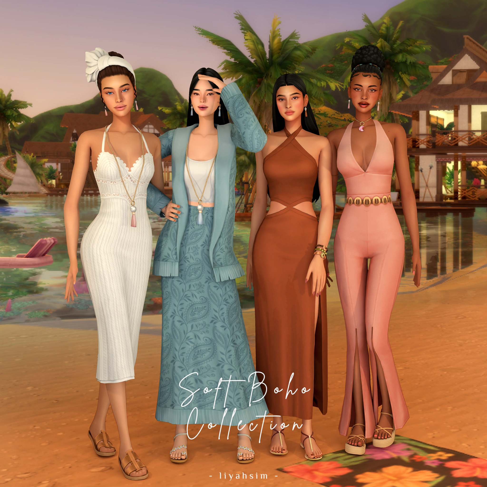 Коллекция женской одежды - Soft Boho Collection для Симс 4. Скачать мод