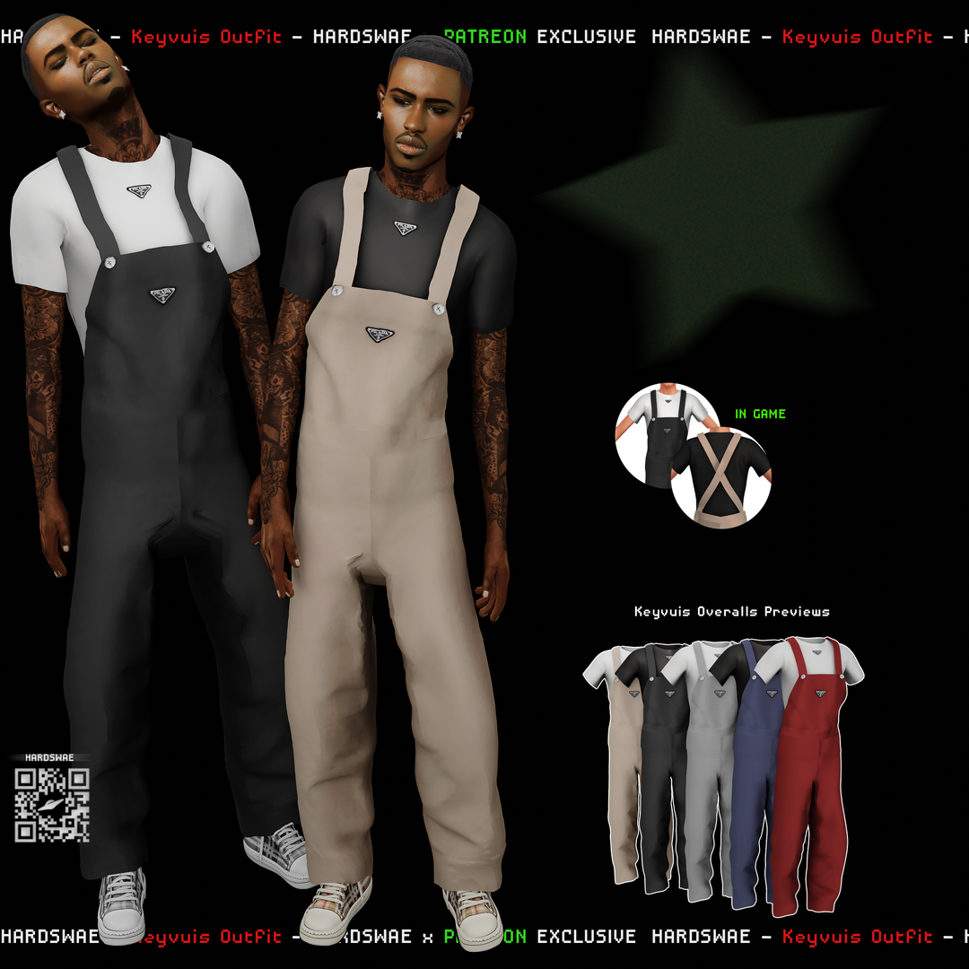Комбинезон - Keyvius Prada Overalls (MALE) для Симс 4. Скачать мод