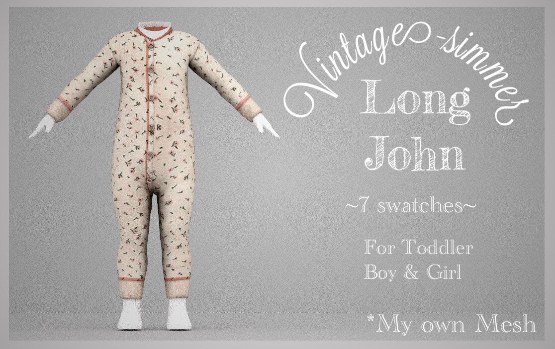 Комбинезон - Long John for toddler для Симс 4. Скачать мод