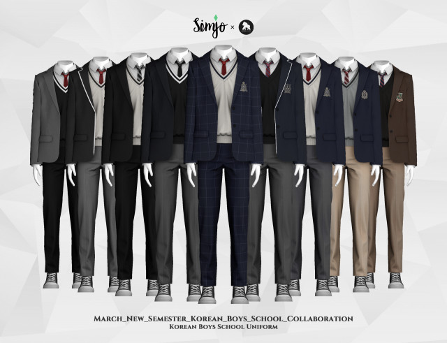 Korean Boys School Uniform для Симс 4. Скачать мод