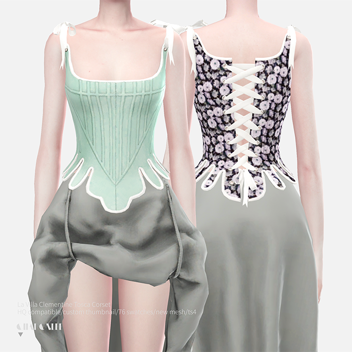 Корсет. La Villa Clementine Tosca Corset для Симс 4. Скачать мод